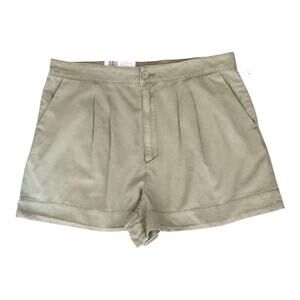 Joie NWT Women Flattering Pleated High Rise Subtle A-line Shorts XL Faded Cactus